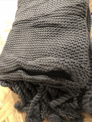 NEW $230 Pom Pom at Home Trestles Oversize Throw 60” X 90” Color Midnight - Picture 6 of 7