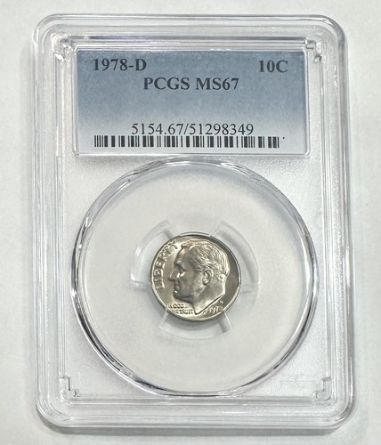Rosevelt Dime Lot 1978 D PCGS MS 67 Uncirculated 10c Coin Rare Low Pop Coin
