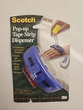 Vintage Scotch Pop-Up Tape Strip Dispenser w/ Strips One Handed Dispensing 1997