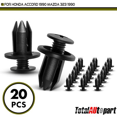 20Pcs Fender Push Type Retainer Clips for Honda Accord 1990 Mazda 323 7mm Nylon