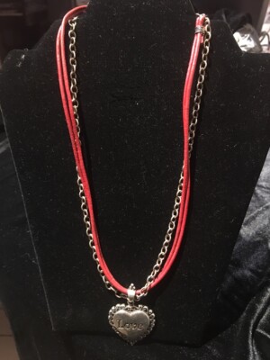 BARSCH STERLINGSILBER & LEDER LIEBE HERZ HALSKETTE