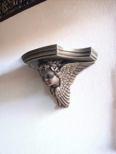 Angel Shelf Cherub Ornament Bright Gold Indor & Outdoor - Picture 2 of 10
