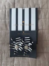 Lele Sadoughi Lily Black and white Earrings w/ Crystal Detail