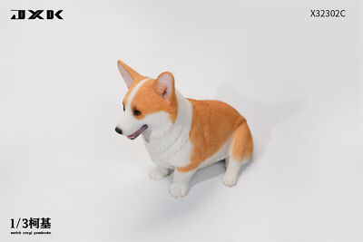 JXK 1/3 Welsh Corgi Pembroke Figure Magician Dog Model Adult Xmas