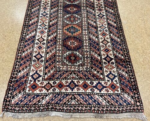 Hand Knotted Qashqai Ivory Terracotta Wool Tribal Oriental Area Rug 4'8" x 10'6" - Picture 3 of 11