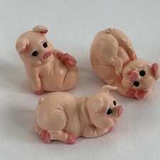 Three Little Pigs - Assorted Resin Pig Figurines - CUTE Small Collectibles