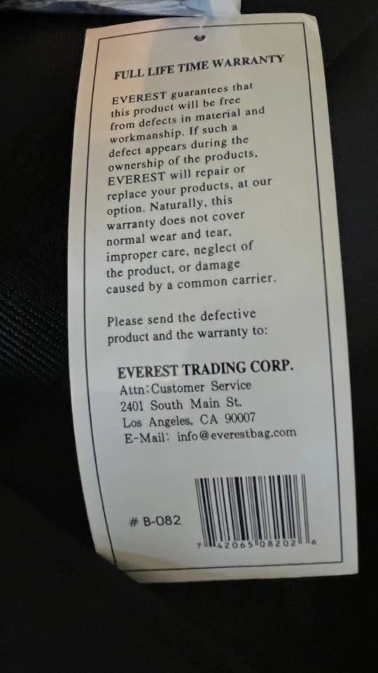 Everest Black Cargo Travel Luggage Bag 28 1/2 x 22 x 15" Style #B082 New w/Tags - Image 3 of 4