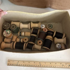 vintage wooden spools 29 Spools 