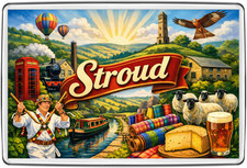 Stroud Cotswolds Canal Narrowboat Steam Train Fridge Magnet Travel Souvenir Gift