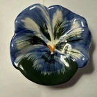 Stangl Pottery 4 Flower Pansy 4" Butter Pat/ Tea Bag/ Trinket  Dish Vintage USA