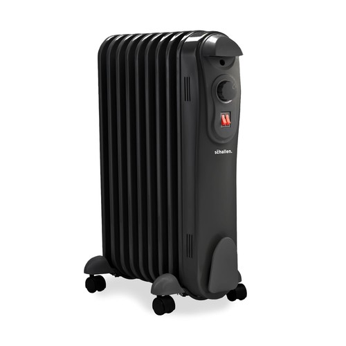 Schallen 2000W 9 Fin Portable Electric Slim Oil Filled Radiator Heater with