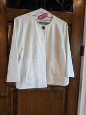 Chico s Square Button Crepe Jacket White- Chico's SZ 1 8 -NWT