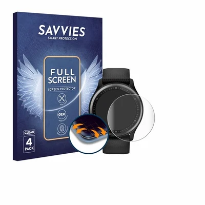 SAVVIES 4 Pack Protector Full-Screen for Garmin Vivomove Sport Screen 3D Protection Film