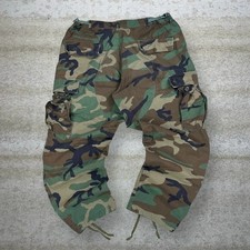 Vintage 90s Military Tactical Pants 36x28 Baggy Wide Woodland Camo Large Short