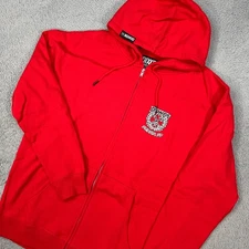 Dixxon Sweater Mens XL Red Full Zip Sturgis SD Motorcycle Hooded Jacket NEW