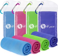 New COOLING TOWELS 4 PACK Microfiber 40" x 12" For Gym Yoga Tennis Sports Work