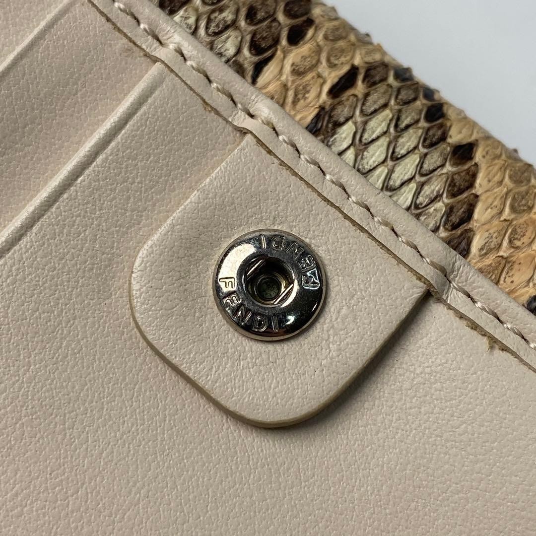 FENDI python tri fold wallet turn lock - image 13
