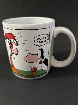 1991 Bloom County Coffee Mug, Opus & Bill the Cat - Christmas - Holiday Stress