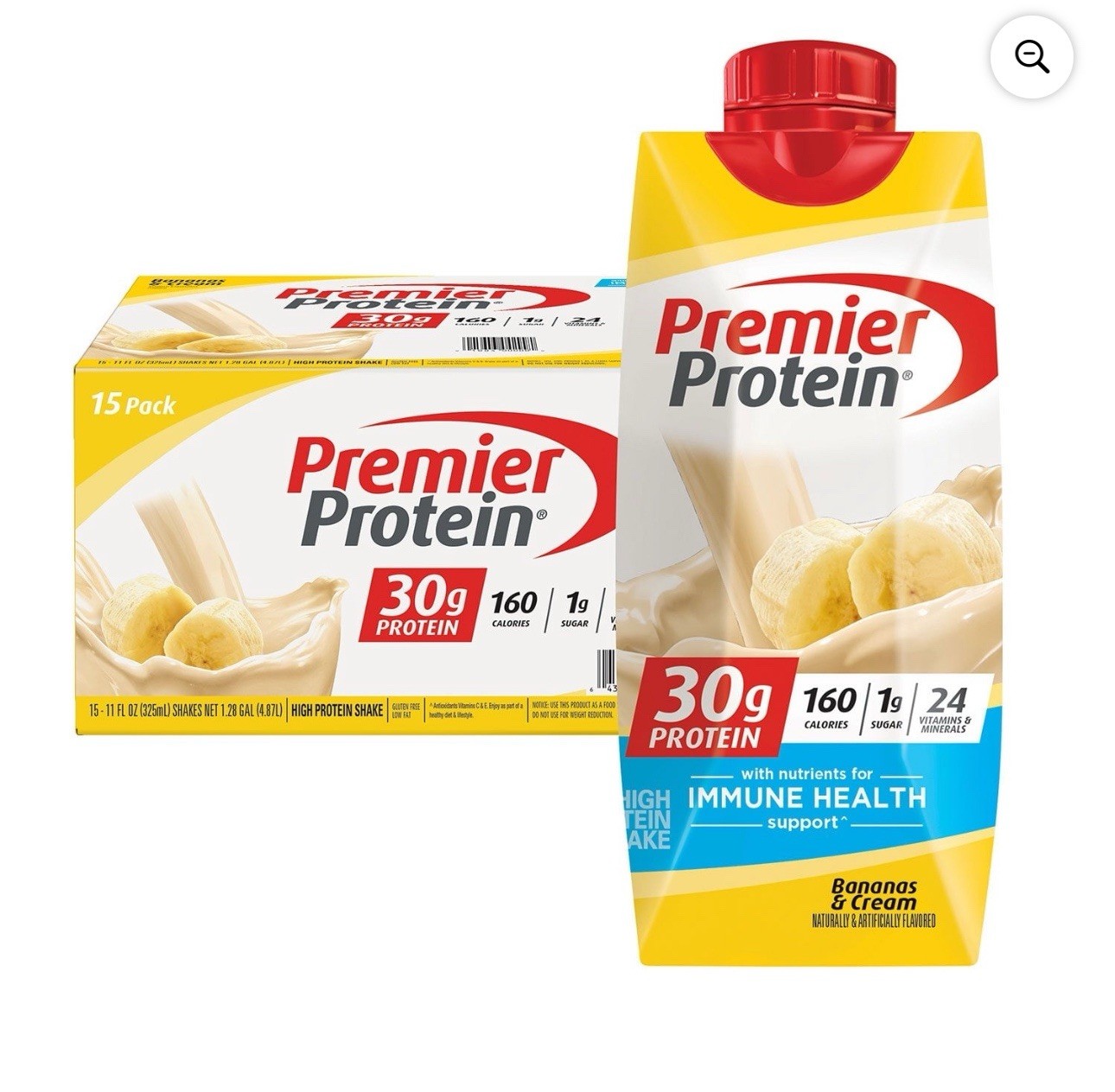 Premier Protein High Protein Shake, Bananas & Cream, 11 fl. oz., 15 ...