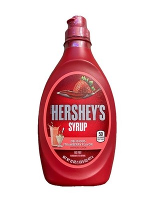 NEW HERSHEY'S STRAWBERRY FLAVOR SYRUP 22 OZ (623G) BOTTLE FAT FREE