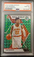 2019-20 Panini Mosaic #271 Cam Reddish Green Prizm RC Hawks PSA 10