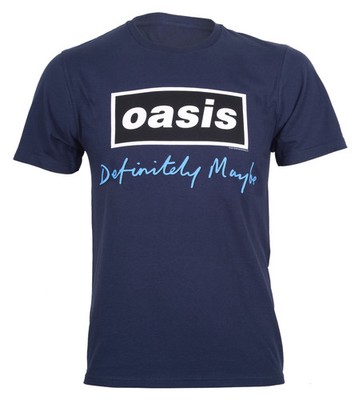 Official Oasis T Shirt Definitely Maybe Text Decca Logo Reunion 2025 Neu Blau