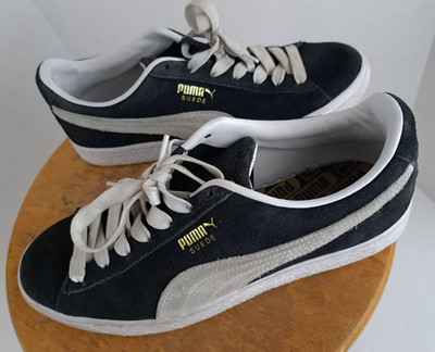 Vintage Puma Black Suede US size 8 Tennis Shoes 374915-01