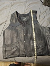 Black leather vest