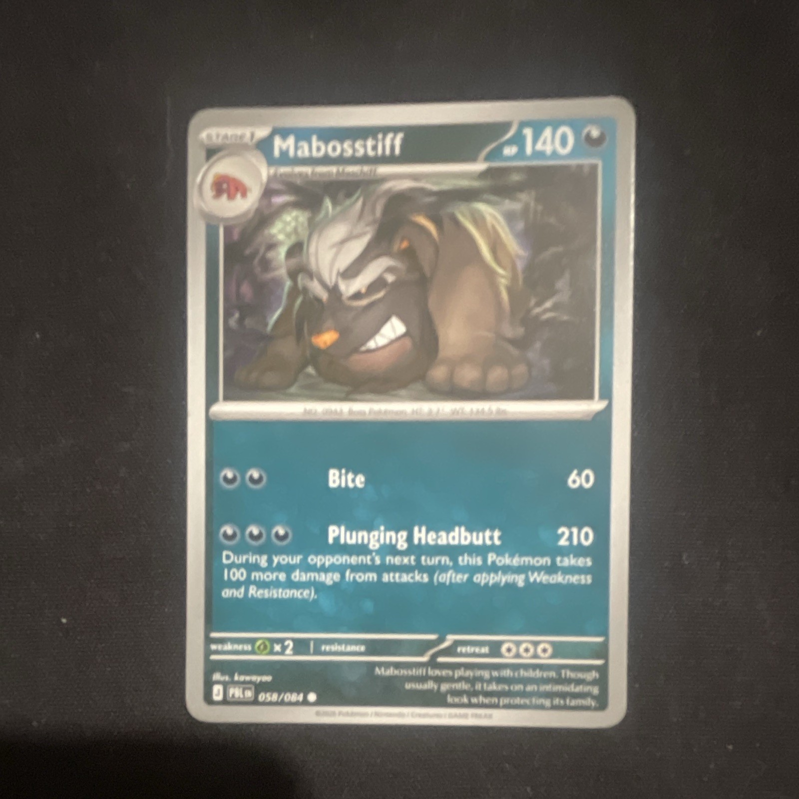 The Pokémon Company Mabosstiff 058/193 Reverse Holo Uncommon Paldea Evolved EN