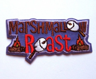 Boy Girl Scout Guide MARSHMALLOW ROAST - FUN PATCH Troop Camping Campfire Badge