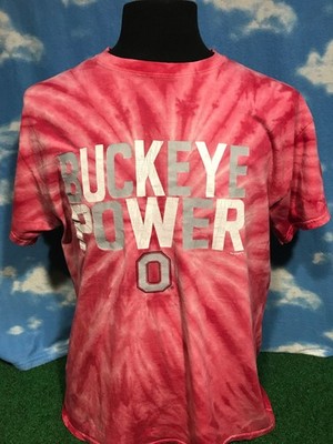 Ohio State Buckeyes Shirt T-Shirt OSU Tie Dye Pink Large L C13