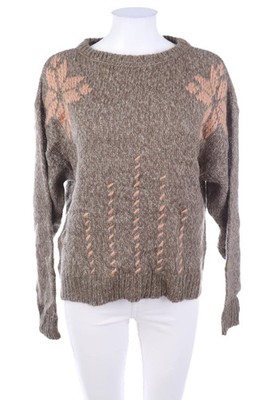 Roberta Puccini COLLECTION Pullover Strick Blumen L taupe brown