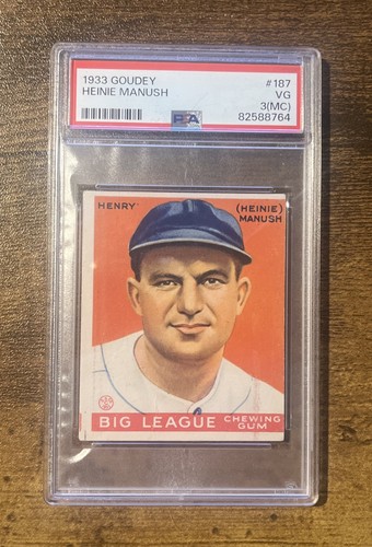 1933 Goudey 187 Heinie Manush PSA 3(MC)