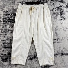 New Zara Balloon Trouser Womens Size XXL Ivory Drawstring Garment Dyed