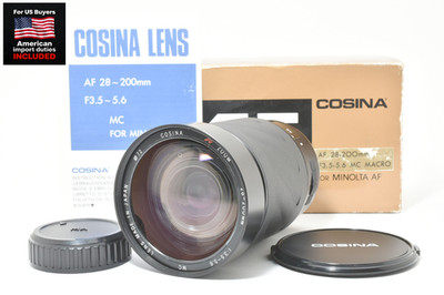   [MINT in Box] Cosina MC Macro 28-200mm f3.5-5.6 Lens for Minolta AF JAPAN