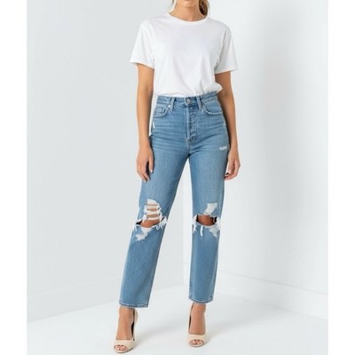 $198 NWT AGOLDE 90s Mid-Rise Loose Fit Jeans in Fall Out, 24 