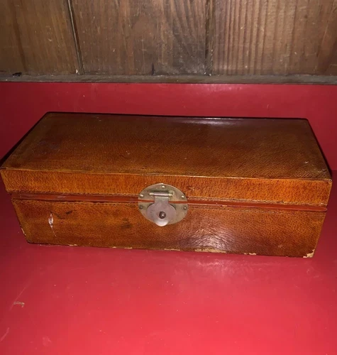 Vintage Handcrafted Brown Wooden Rectangular Box