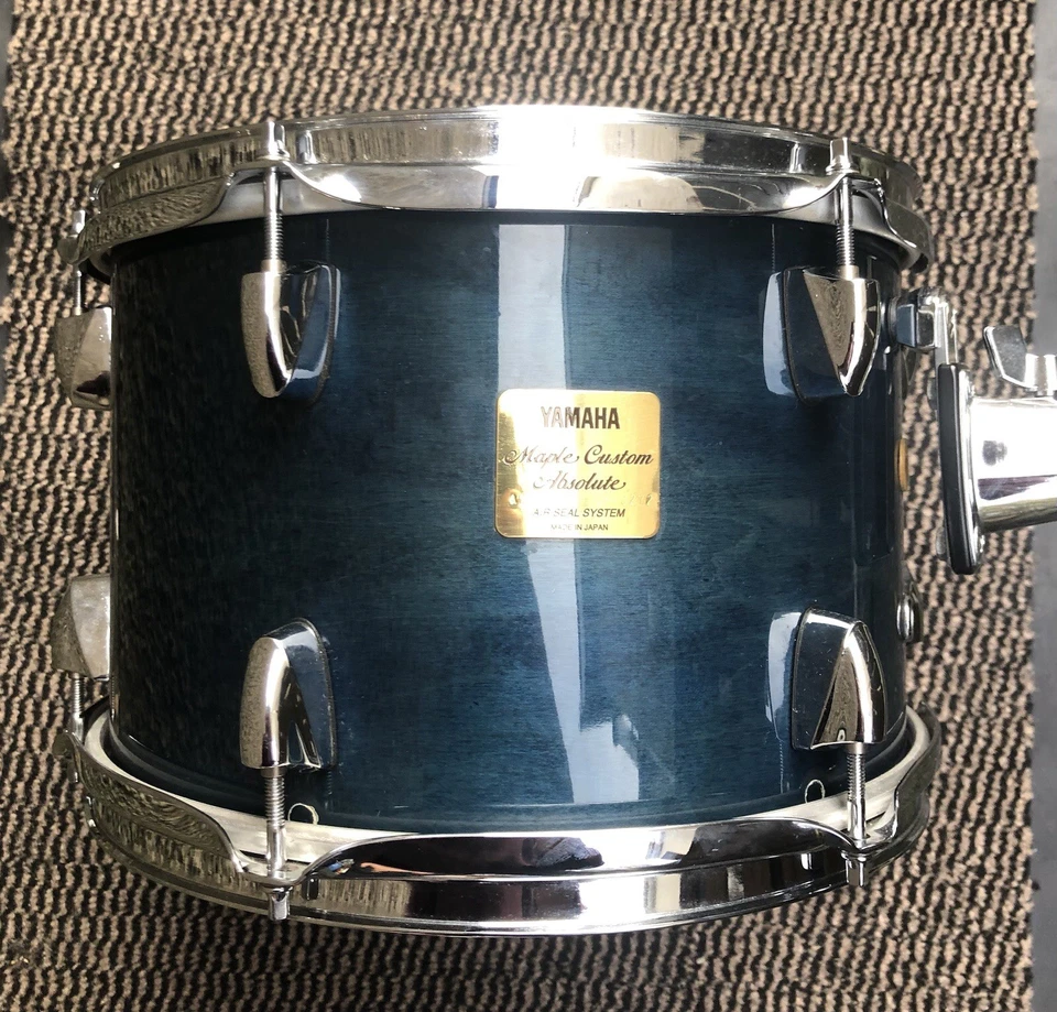 Yamaha 12x8 Maple Custom Absolute Tom Sea Blue Maple 1st Gen Made In Japan - Image 3 of 4