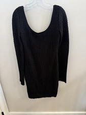 BCBG MAXAZRIA DRESS BLACK SHEYNA BODY ICON M LONG SLEEVE