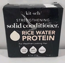 kitsch Strengthening Solid Conditioner Rice Water Protein 2.7 Oz White Tea Mand