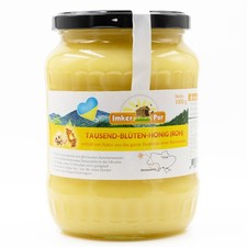 Tausend-Bluten-Honig (roh) von ImkerPur, 1 kg, ungefiltert, nicht erhitzt
