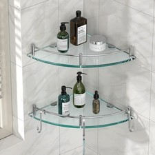 Glass Shower Shees, Glass Bathroom Corner Shelf Wall Mounted Shelf