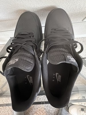 SIZE 12 MENS Nike Air Force 1 07 LV8 RIPSTOP SWOOSH BLACK ANTHRACITE