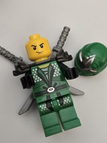 LEGO Green Ninja Ninjago Lloyd ZX Minifigure with 2 Swords 9450