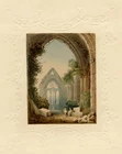 Antique Drawing-A view of the ruins of a church-Anonymous-ca. 1840