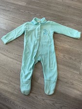 VTG Carters Sleeper Pajamas Size Large Footed Teal Sweet Dreams Moon 19-27 lbs