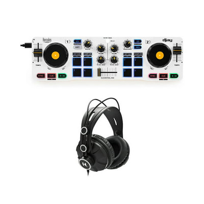 Hercules DJControl Mix 2-Channel Bluetooth Wireless DJ Controller Bundle