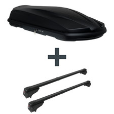 Dachbox LEVUP Cube 470 + Dachträger G3 Clop infinity für Audi A6 Avant Typ 4B/C5