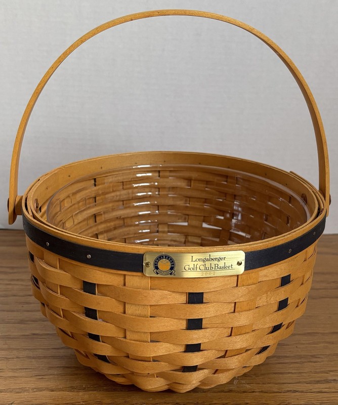LONGABERGER 2002 Golf Club BASKET w/Plastic Protector  NICE!