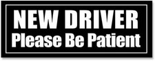 New Driver Please Be Patient Sticker 8 Inch Vinyl Car Window De Style: Black